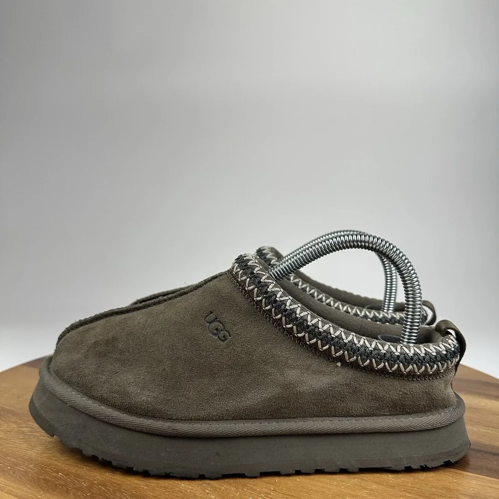 Big Kids Ugg Tasman II Brown Shearling Lined Comfort Slippers Size 5 Y GUC